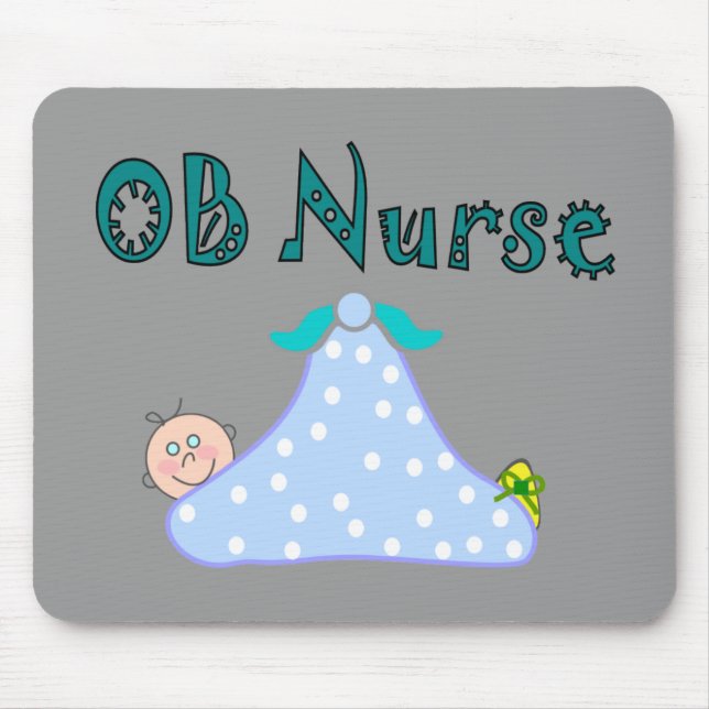 Tapis De Souris Cadeaux d'infirmière d'OB, bébé dans la (Devant)