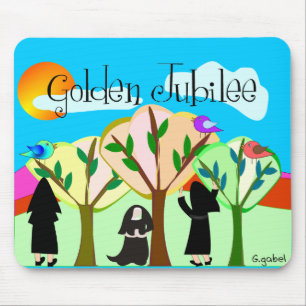 Tapis De Souris Cadeaux d'or de jubilé de nonne catholique