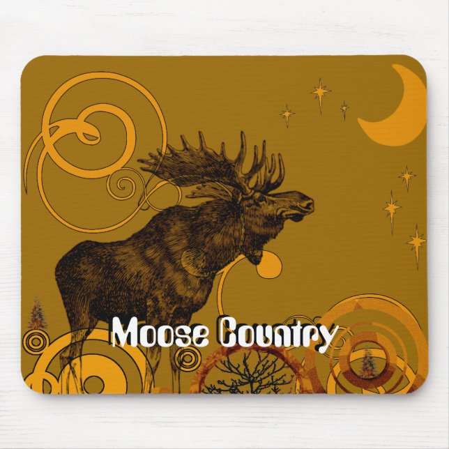 Tapis De Souris Cadeaux d'orignaux vintages (Devant)