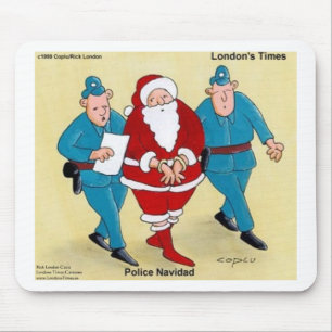 Tapis De Souris Cadeaux et Cartes de Noël drôles de Police Navidad