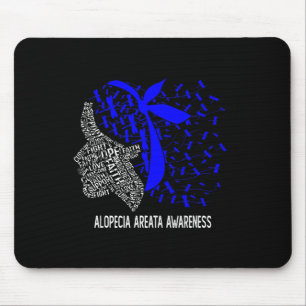 Tapis De Souris Cadeaux Femmes Nous Portons Bleu Pour Alopecia Are