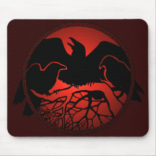 Tapis De Souris Cadeaux frais d'ordinateur d'art de corneille de