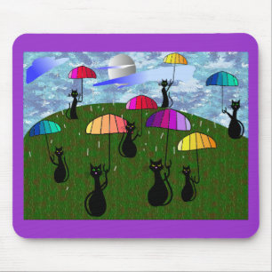 Tapis De Souris Cadeaux noirs d'art d'amoureux de les chats