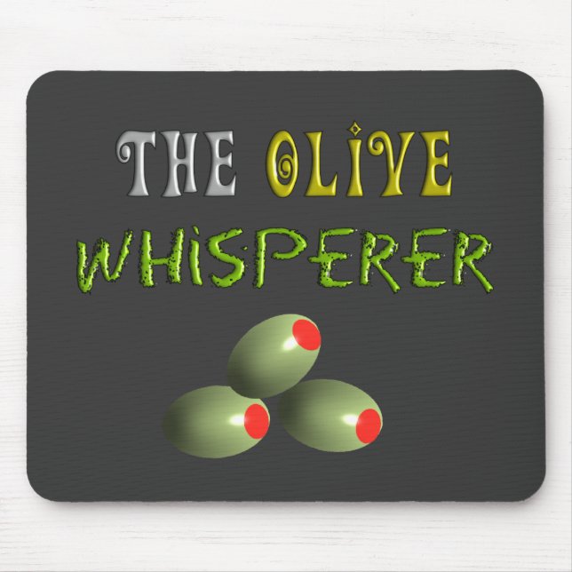 Tapis De Souris Cadeaux olives d'amants "le Whisperer olive " (Devant)
