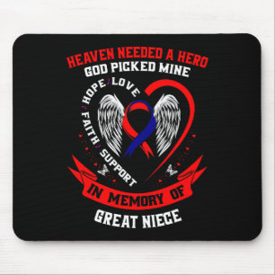 Tapis De Souris Cadeaux Perte Grande Nièce Maladie de Coeur Sensib
