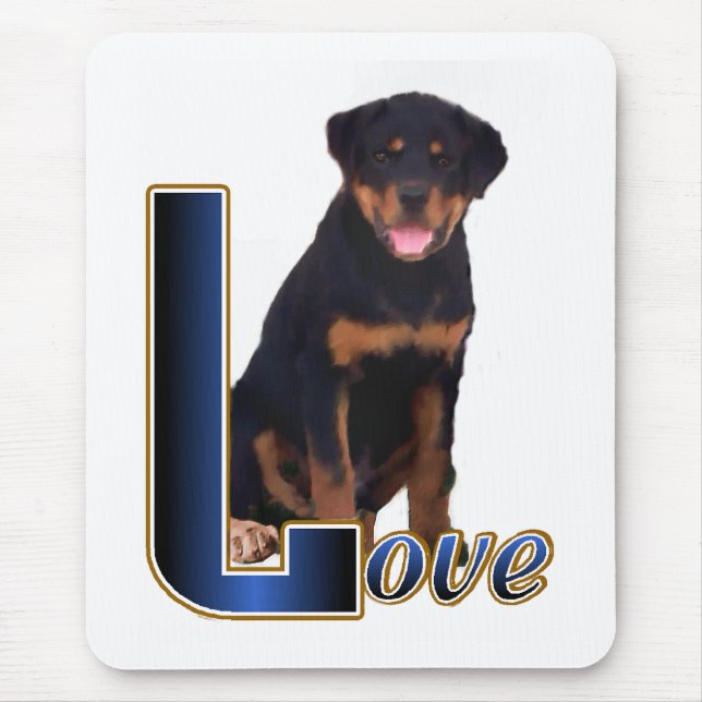 Tapis De Souris Cadeaux Rottweiler amoureux (Devant)