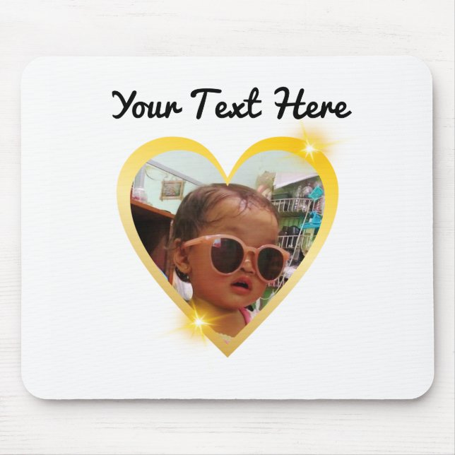 Tapis De Souris Cadre d'image Gold Heart (Devant)