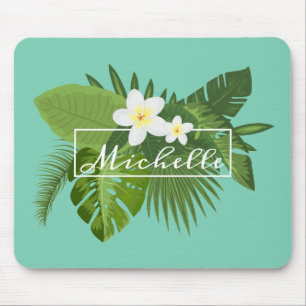 Tapis De Souris Cadre floral tropical personnalisé Mousepad