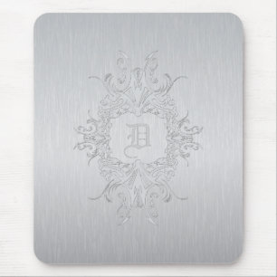 Tapis De Souris Cadre gris et aluminium brossé - Initiale personna