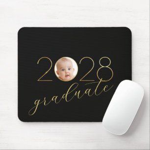 Tapis De Souris Cadre photo de la promotion 2028 sur fond noir