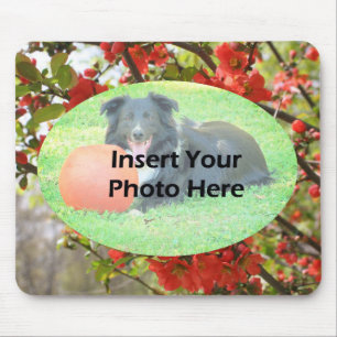 Tapis De Souris Cadre photo floral en fleurs rouges