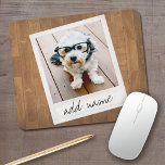 Tapis De Souris Cadre photo rustique avec Instagram Carré et bois<br><div class="desc">Un design vintage et tendance avec une bordure d'image rétro que vous pouvez ajouter votre selfie ou portrait préféré d'un ami. Utilisez une photo carré pour créer un cadeau unique et personnel ou garder le chiot hipster et faire un souvenir tendance. Si vous avez besoin d'ajuster les images, cliquez sur...</div>