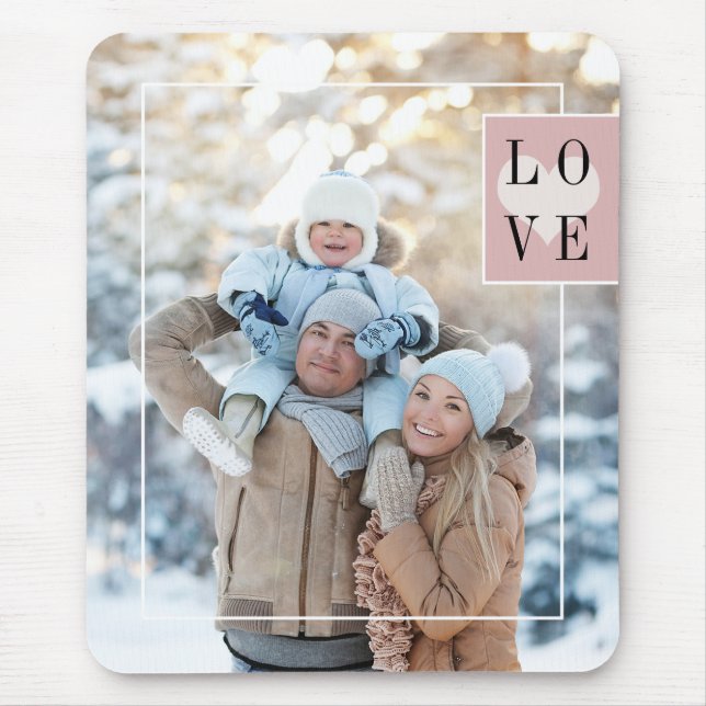Tapis De Souris Cadre simple Ajouter votre photo avec amour (Devant)