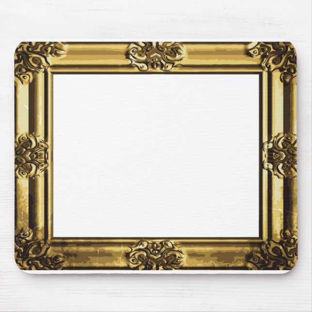 Tapis De Souris Cadre vintage de photo de rouleau d'antiquité d'or (Devant)