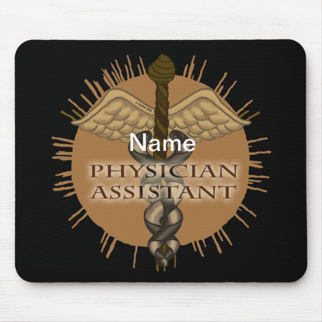 Tapis De Souris Caducée d'Assistant de Médecin (Devant)