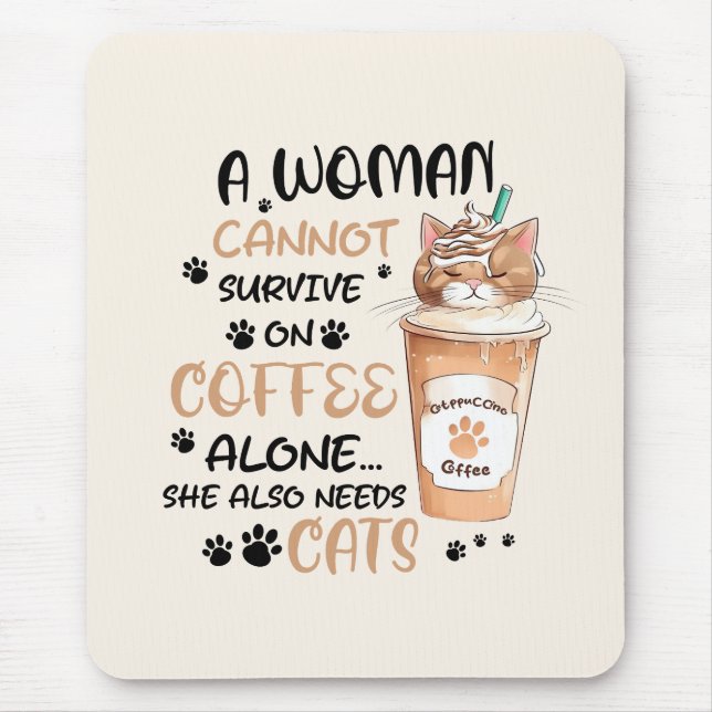 Tapis De Souris Café & Chats - Cute Kawaii Art (Devant)
