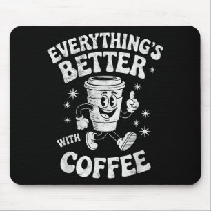 Tapis De Souris Café drôle rétro vintage pour hommes ou femmes caf