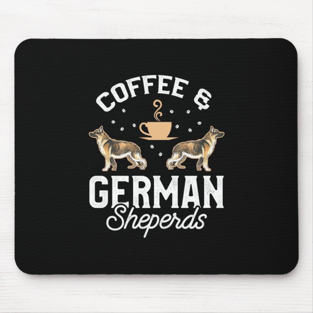 Tapis De Souris Café Et Berger Allemand (Devant)