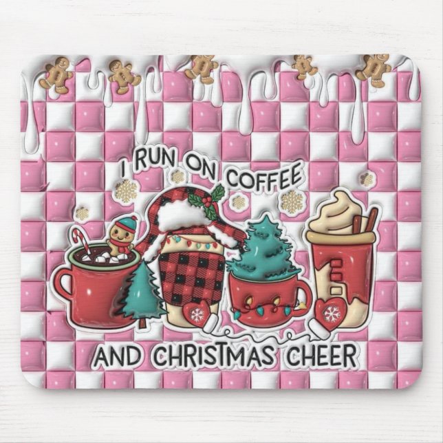 Tapis De Souris Café et Joie de Noël (Devant)