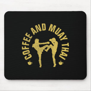 Tapis De Souris Café et Muay Thai Cadeau drôle de kickboxing MMA _
