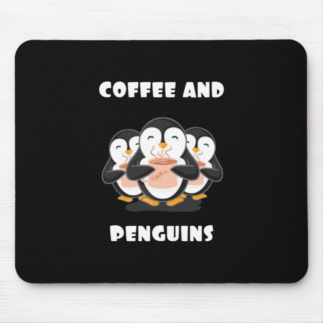 Tapis De Souris Café Et Pingouins (Devant)
