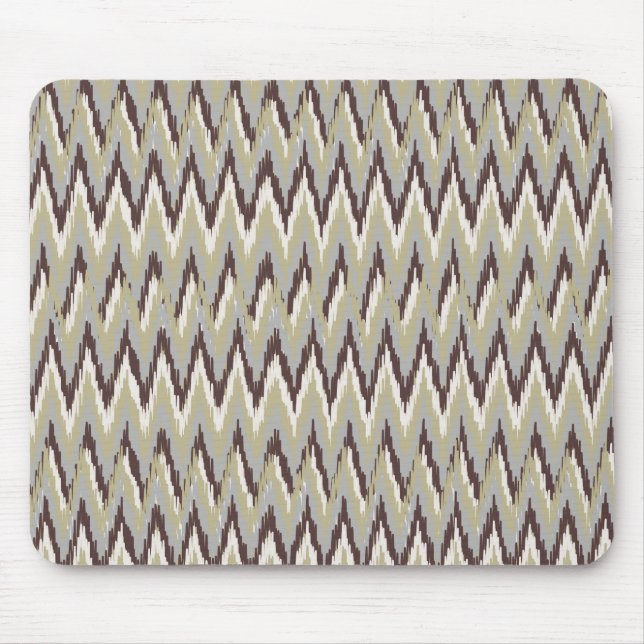 Tapis De Souris Café et Sage iKat ZigZag Motif (Devant)
