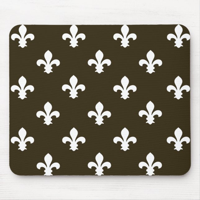 Tapis De Souris Café Mocha Neutral Fleur de Lys (Devant)