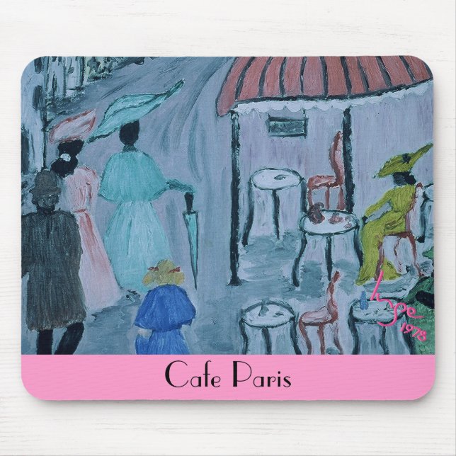 Tapis De Souris Cafe Paris, 1978 par l'artiste autrichien Inge (Devant)