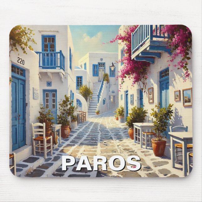 Tapis De Souris Cafe Paros Grèce Îles Travel (Devant)