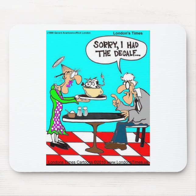 Tapis De Souris Café Sans Vaches Drôle Tee - shirt Mugs & Cadeaux (Devant)