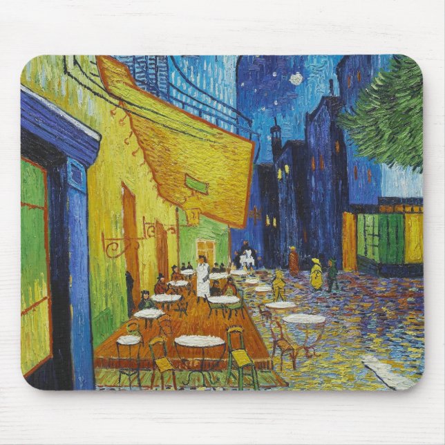 Tapis De Souris Café Terrasse En soirée par Vincent Van Gogh (Devant)