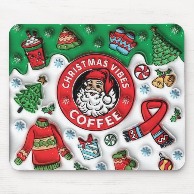 Tapis De Souris Café Vibes de Noël (Devant)