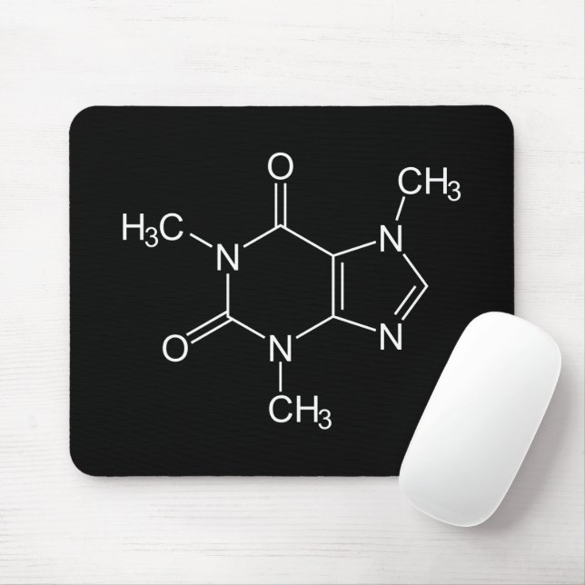 Tapis De Souris Caffeine Molecule Black Mouse Pad (Avec souris)