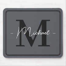 Cahier personnalisé élégant gris charbon initiale