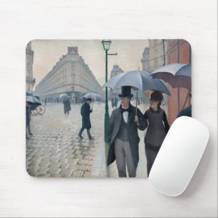 Tapis De Souris Caillebotte Paris, rue de jour de pluie Art Vintag