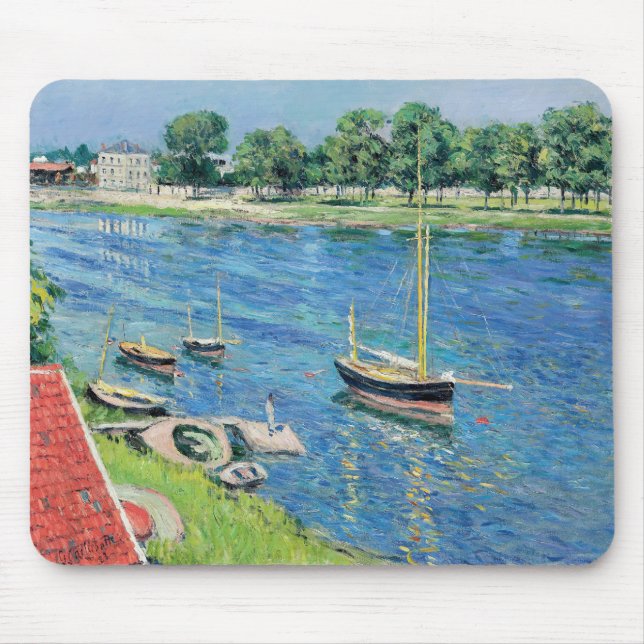Tapis De Souris Caillebotte - Seine à Argenteuil, Bateaux à l'ancr (Devant)