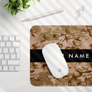 Tapis De Souris Cailloux de camouflage du désert, Votre nom, Perso