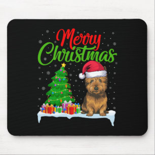 Tapis De Souris Cairn Terrier Chien Noël Lumières des arbres de No
