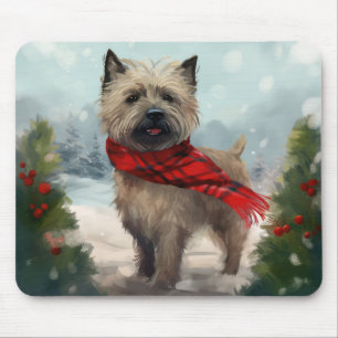 Tapis De Souris Cairn Terrier Dog dans Noël de neige