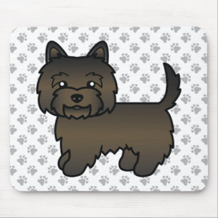 Tapis De Souris Cairn Terrier Tacheture Foncé Chien de Dessin Anim