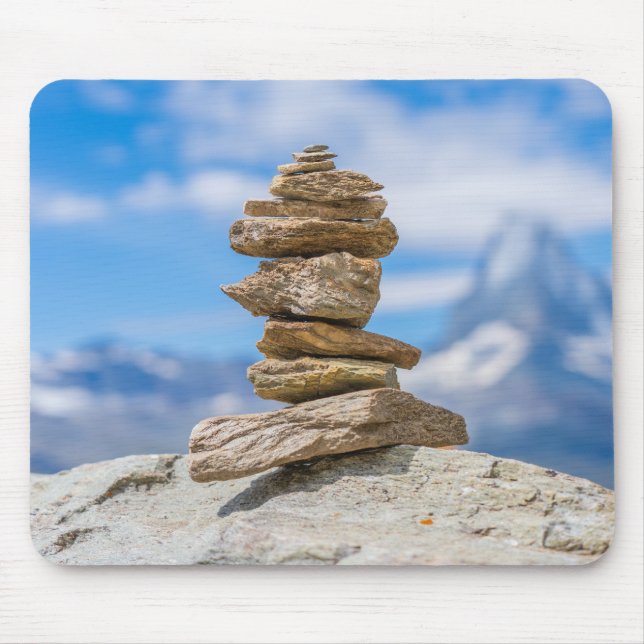 Tapis De Souris Cairn, Tour de pierre, Nature (Devant)