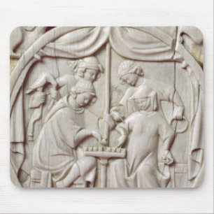 Tapis De Souris Caisse de miroir dépeignant une partie d'échecs,