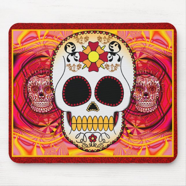 Tapis De Souris Calaveras rouge Mousepad (Devant)