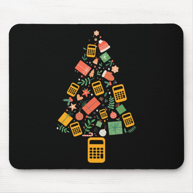 Tapis De Souris Calculateur de comptable de sapin de Noël Finance  (Devant)