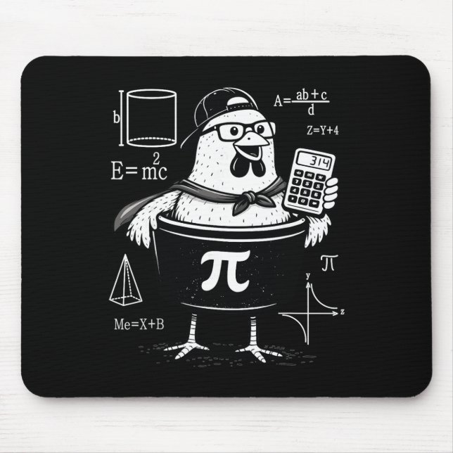 Tapis De Souris Calculatrice drôle de poulet tenant un pot Prof de (Devant)