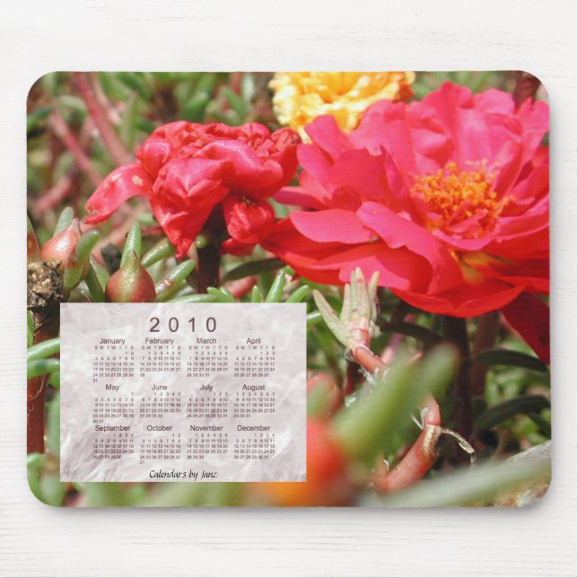 Tapis De Souris Calendrier 2010 floral (Devant)