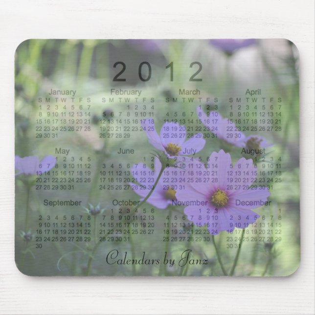 Tapis De Souris Calendrier 2012 floral (Devant)