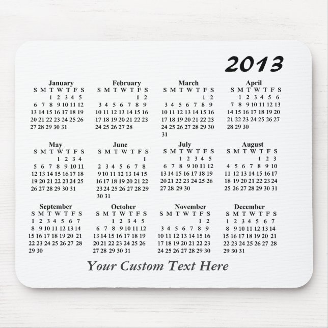 Tapis de souris calendrier 2013 (Devant)