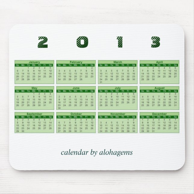 Tapis de souris calendrier 2013 (Devant)