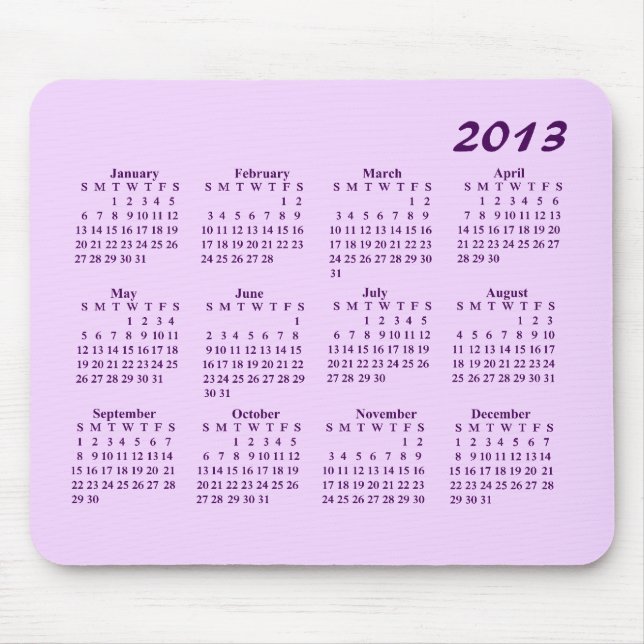 Tapis de souris calendrier 2013 (Devant)